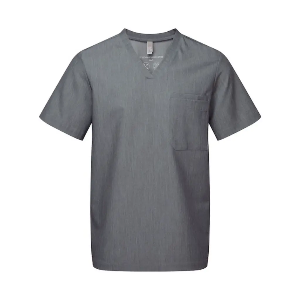 mens-scrubs-limitless-stretch-tunic-dynamo-grey-front-NN200.webp