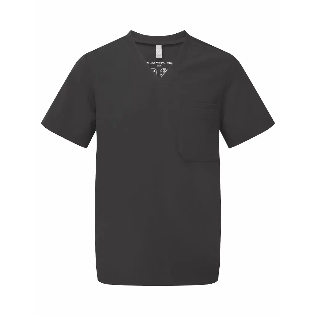 mens-scrubs-limitless-stretch-tunic-black-front-NN200.webp