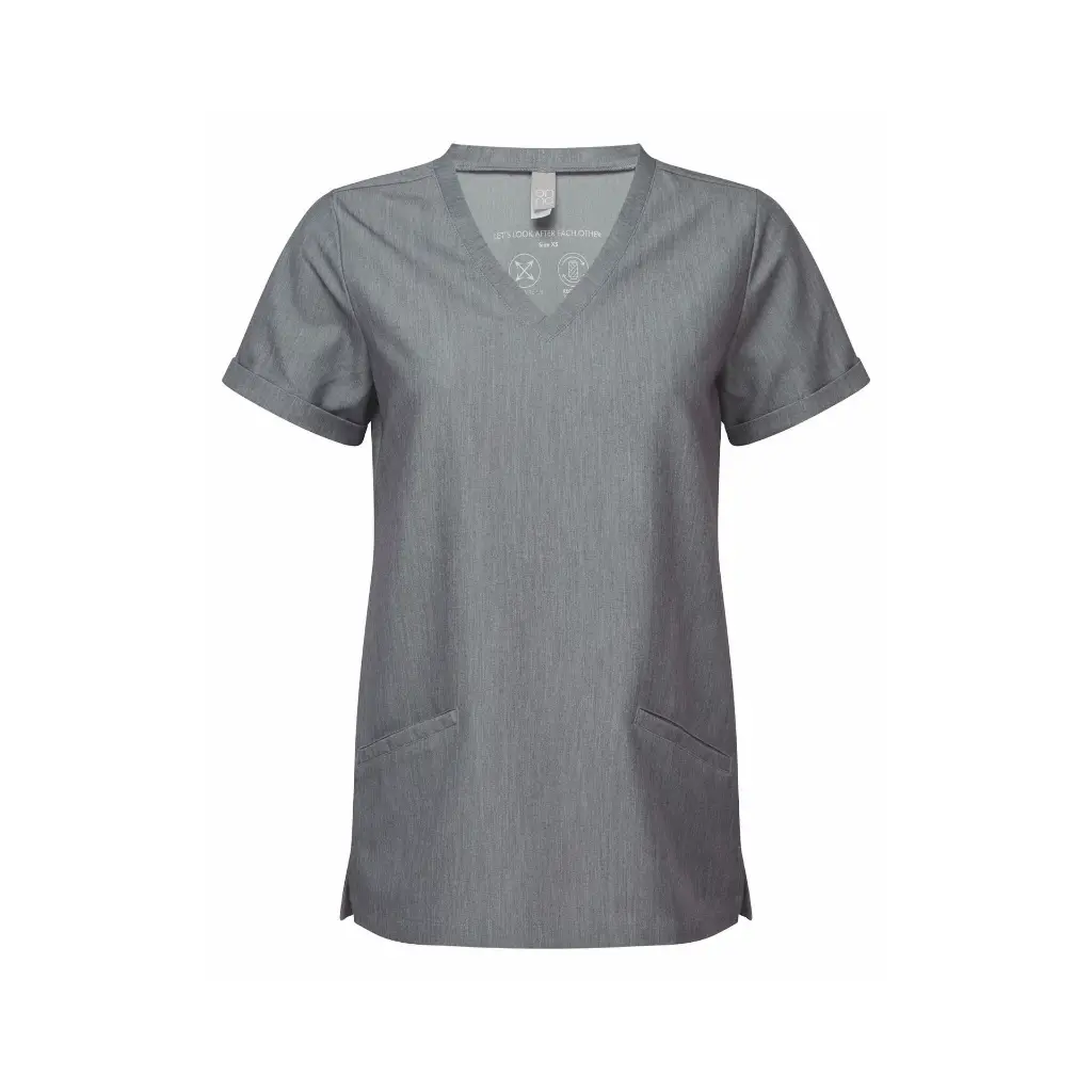 womens-scrubs-invincible-stretch-tunic-dynamo-grey-front-NN310.webp