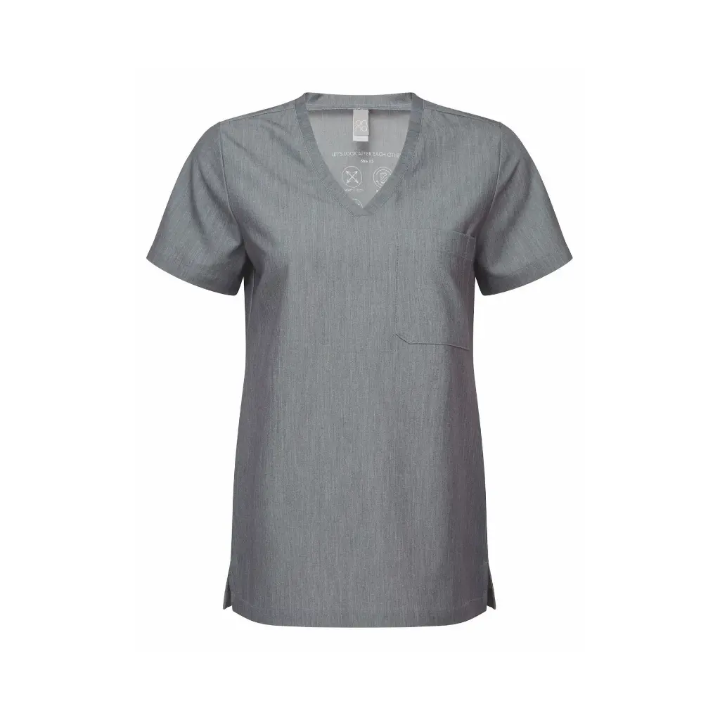 womens-scrubs-limitless-stretch-tunic-dynamo-grey-front-NN300.webp