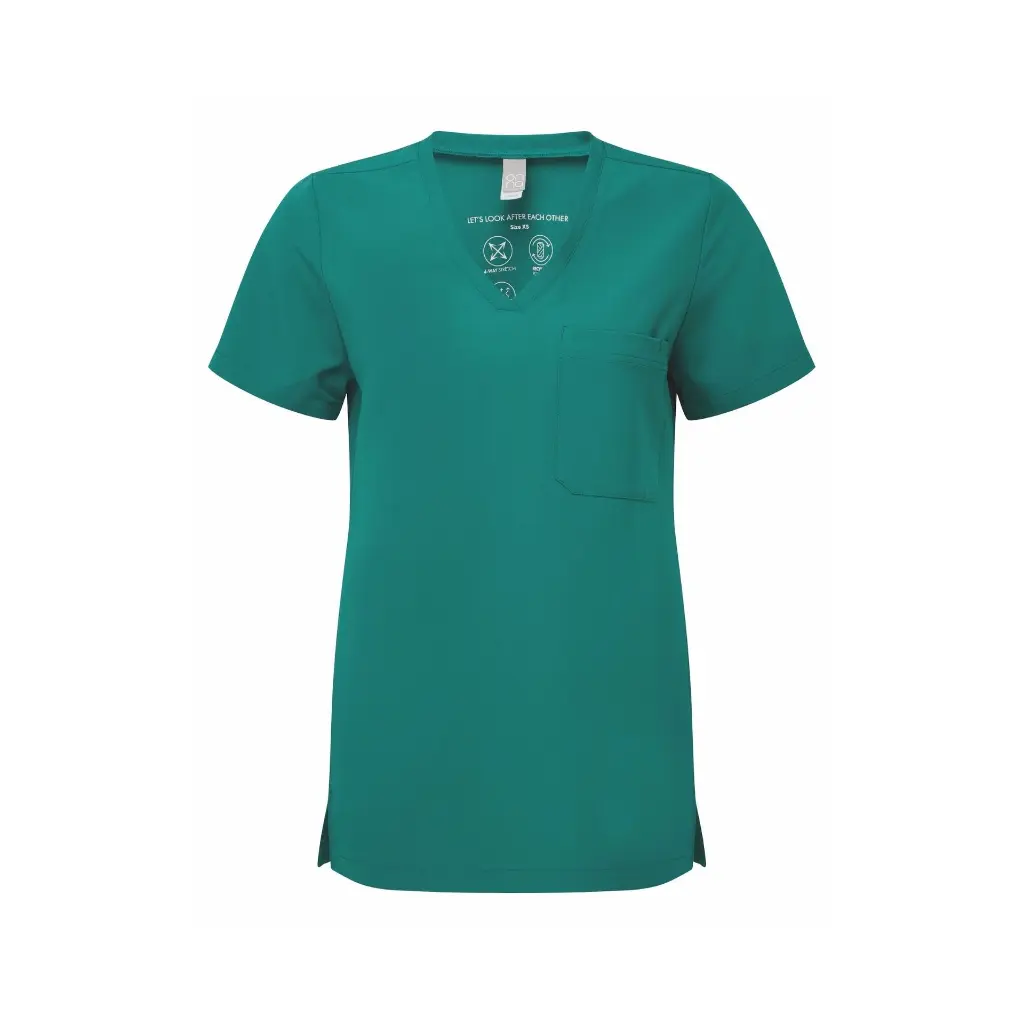 womens-scrubs-limitless-stretch-tunic-clean-green-front-NN300.webp